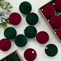 Miniatyrbild 3 av 5: Sammetsjulgranspynt 12 st 8 cm Stora Julbollar Okrossbara Prydnadsföremål Julgranspynt Wine red