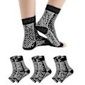 Pikkukuva 1 / 5: 3 par neuropatiasuoria, rauhoittavat sukat neuropatiasta kärsiville, tendiniitti-kompressiosukat, plantar fasciitti, neuropatia - Musta - Musta - Black - Black - S M