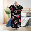 Miniatyrbilde 3 av 5: Hettegenserteppe Oversized Hettegenserteppe med Lomme Oversized Sherpa Bærbart Teppe Sweatshirt Hvit
