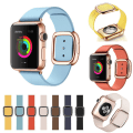 Miniatyrbild 1 av 11: Modern Rosegold Buckle Läderarmband till Apple Watch 42mm Ljusblå