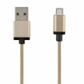 Miniatyrbild 1 av 2: DELTACO PRIME USB-synk-/laddarkabel, tygklädd,  3m, guld Guld