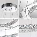 Miniatyrbild 4 av 4: XMTECH 96W LED Crystal Design Takljus LED Pendellampa Suspension Creative Chandelier Tre Rings Ljuskrona, Cool White