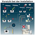Miniatyrbild 4 av 4: XMTECH Sanitär macerator för WC 700W Automatisk pump för att kassera avloppsvatten Duschvask, Aktiv upp till 180L-min Vit