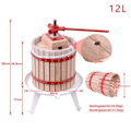 Miniatyrbild 2 av 4: XMTECH Fruktpress, Manuell Citruspress 12 L i Trä, inkl. handduk för vinpressfrukt ek äppelcider