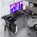 Miniatyrbild 3 av 4: XMTECH Spelbord - Justerbart ergonomiskt skrivbord - LED-belysning - Kolfiber - Svart