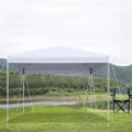 Miniatyrbild 4 av 4: XMTECH 3x3 m hopfällbart lusthus, trädgårdslusthus justerbar höjd med väska, hopfällbart lusthustält Vattentätt anti-UV, vit