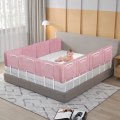 Miniatyrbild 3 av 4: XMTECH Babysängstång Barn Justerbar höjd Softpack Spjälsäng Säkerhetsbarriär Anti-Fall Cherry Pink 1,5m Körsbärsrosa