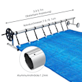 Miniatyrbild 2 av 4: XMTECH mobil poolrulle med 8 fästremmar, justerbar bubbelskyddsrulle från 3M till 5,7M för pool