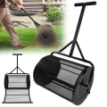 Miniatyrbild 1 av 4: XMTECH kompostspridare, 65 cm gödselspridare, trädgårdskomposteringstrumma, metallrullekapacitet 80L, svart