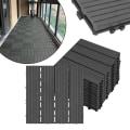 Miniatyrbild 1 av 4: XMTECH 22 delar Trädgårdsplattor, 30x30cm WPC terrassplattor, Utomhusgolvbeläggning trädgårdsterrass, antracit (1 m²)