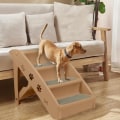 Miniatyrbild 3 av 4: XMTECH Hundtrappa Husdjursramp 4 steg - 49 x 38 x 61 cm - Brun - För hundar Brun