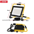 Miniatyrbild 2 av 4: XMTECH Outdoor LED Flood Light med fäste och strömkabel - 200W kallvit - LED utomhusspotlight - IP66