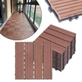 Miniatyrbild 1 av 4: XMTECH 22 delar Trädgårdsplattor, 30x30cm WPC terrassplattor, golv för utomhusterrass, brun (1 m²)