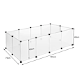 Miniatyrbild 2 av 4: XMTECH Smådjursskåp utan dörrar, Plastbur Lekhage, Justerbar DIY 12 paneler, 145x75x48 cm, Transparent Transparent