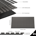 Miniatyrbild 2 av 4: UISEBRT Set med 2 Akustikpaneler 120x60cm Akustisk Isolering Väggdekoration med Lameller för Vardagsrum, Studio (Anthracite) Svart