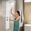 Miniatyrbild 3 av 4: UISEBRT Multifunktionell duschpelare i rostfritt stål Handduschsystem, massagedusch för badrum (matt vit)