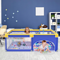 Miniatyrbild 3 av 4: UISEBRT Babylekhage 180x200cm hopfällbart staketgaller med andningsnät 68cm höjd för barn och spädbarn, blå