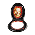 Miniatyrbild 3 av 4: Toalettsits - UISEBRT - Skull Flames - Duroplast - Automatisk sänkning - Universal Skull Flames