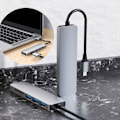 Miniatyrbild 3 av 11: 6 i 1 Multi-Port USB C Hub Docking Station 4K Stöds, A3D4 Y2L4 H9W1