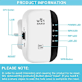 Miniatyrbild 9 av 11: 2024 Nyaste WiFi-förlängare, Trådlös Repeater, WiFi-Repeater, WiFi-förlängare Signal Booster för Hemmet, Trådlös Repeater Långdistansförstärkare med Black US