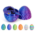 Miniatyrbild 7 av 11: 3D-printad Cool Eyes Orm med Ägg, Multi-ledad Rörlig för Vardagsrum Heminredningstillbehör Q8b3 Luminous colour Snake with Egg
