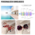 Miniatyrbild 3 av 11: Rimless Rhinestones Solglasögon Dam Mode Gradient Lins Solglasögon Sha M4W2 GREY ONE-SIZE