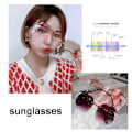 Miniatyrbild 4 av 11: Rimless Rhinestones Solglasögon Dam Mode Gradient Lins Solglasögon Sha M4W2 GREY ONE-SIZE