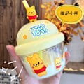 Miniatyrbild 7 av 11: Mini Tecknad Björn Söt Ins Bärbar Glas Vattenkopp Dun Dun Kopp Med Sugrör Glas Dunking Kopp F6k3 Yellow 210ml