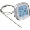 Miniatyrbild 1 av 5: Kötttermometer, omedelbar avläsning mattermometer digital termometer med timerlarm sond för ugn, kök, grillning, rökare (silver)