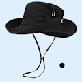 Miniatyrbild 2 av 3: Sommar utomhus bredbrättad solhatt - Fällbar fiske vandring trädgårdsarbete hatt (svart)