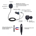 Miniatyrbild 4 av 5: Bluetooth handsfree-kit, Bluetooth-mottagare BC20 bil handsfree-kit Bluetooth bil-kit med USB-laddare stöder