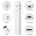 Miniatyrbild 2 av 5: 2M LED-remsa med rörelsesensor, 120LED dimbar batteridriven självhäftande LED-remsa, för kök väggskåp garderob trappor (kallvitt)