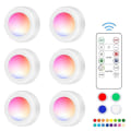 Miniatyrbild 1 av 5: Led-spotlights Paket med 6 snygga lampor med 2 praktiska fjärrkoner