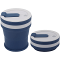 Miniatyrbild 1 av 4: Kiselgel Hopfällbara vattenkoppar Kaffekoppar Förstärkt cover Förseglat förstärkt 12 oz Travel Camping Cup (blå) null ingen