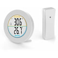 Miniatyrbild 1 av 5: Inomhus- och utomhustermometer, digital trådlös termometer med probsensorer, HD LCD-skärm temperaturdetektor, min/max-minne
