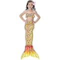 Miniatyrbild 1 av 5: Barn Flickor Mermaid Tail Bikini Set Badkläder Baddräkt Badkläder F Orange 4-5 år