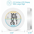 Miniatyrbild 4 av 5: Inomhus- och utomhustermometer, digital trådlös termometer med probsensorer, HD LCD-skärm temperaturdetektor, min/max-minne