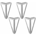 Miniatyrbild 1 av 4: 4-pack med utbytbara möbelben i metall, 15 cm, svarta, gör-det-själv-bordsben, möbelben, stolsben, sängben, soffa, andra (silver)