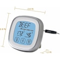 Miniatyrbild 4 av 5: Kötttermometer, omedelbar avläsning mattermometer digital termometer med timerlarm sond för ugn, kök, grillning, rökare (silver)