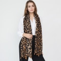 Miniatyrbillede 1 af 3: Wabjtam 1 stk. Fashion Leopard Print Multifunktionel All-match Tassel Bomuld Linned Tørklæde