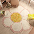 Miniatyrbilde 1 av 4: Blomst Rundt Teppe, Barnerom Gulvmatte, Sengside Plysj Teppe 100*100cm