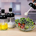 Miniatyrbillede 5 af 5: Saucekrukke Transparent Glas Kombination Ske Med Låg Beholdere Opbevaring Krydderier Salt Sukker