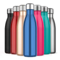 Miniatyrbilde 1 av 4: 500ml Isolerende Vannflaske, Dobbelvegget Rustfritt Stål Vakuumflaske Holder Kald i 24 Timer og Varmt i 18 Timer - BPA-fri Navy blue