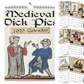 Miniatyrbillede 1 af 5: Middelalderlige Pikbilleder 2025 Kalender, Mærkelige Middelalderlige Pik Vægkalendere 2025 Sjov Gave