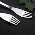 Miniatyrbilde 3 av 5: Rustfritt stål Spork Skje Gaffel Campingbestikk, Perfekt for Backpacking Utendørsaktiviteter, 3 stk
