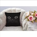 Miniatyrbilde 3 av 5: Putetrekk Svart Katt Vis To Øyne Pynteputer Dekorativ for Menn/Kvinner/Gutter/Jenter Stue Soverom Sofa Stol 18X18 Tommers Putevar
