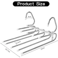 Miniatyrbillede 1 af 2: Bukser Bøjle, Pladsbesparende Bøjle, Rustfrit Stål Multifunktion Foldbar Anti-slip Jeans Stativ-hvid 2stk