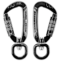 Miniatyrbilde 4 av 5: 2 stk. Swivel Karabinkrok, 360 roterende spinner karabinkrok liten autolåsende karabinkrok 4kn(svart C-ring) - Snngv