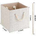 Miniatyrbillede 1 af 4: Sammenklappelig opbevaringsboks i stof med rebhåndtag, 1 stk., beige
