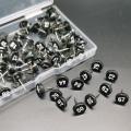 Miniatyrbillede 5 af 11: 100 nummererede kortnåle Nummererede kortnåle til fotovægdekoration opslagstavler Sort Black